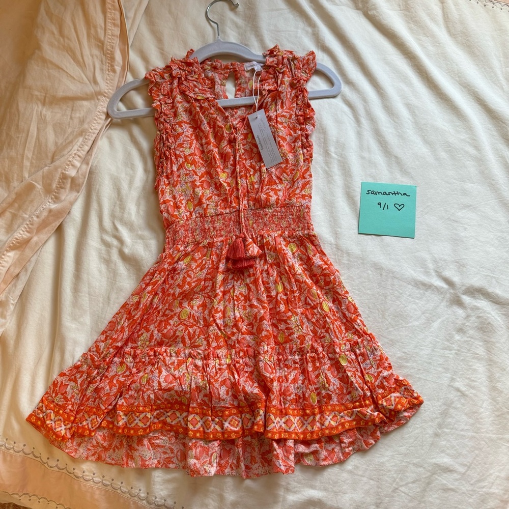 NWT New Poupette St Barths Orange Girls Dress